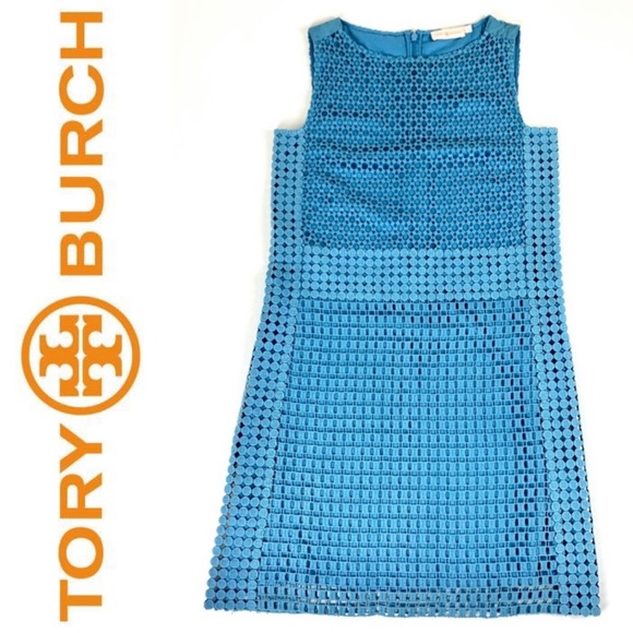 Tory Burch Dresses & Skirts - TORY BURC dress Navy blue boat neck Guipure